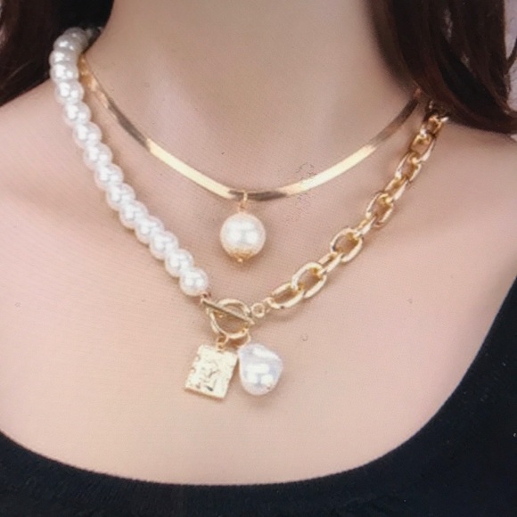 Chain Pearl Choker Necklaces. Stunning NWT 🎁 - Picture 2 of 3